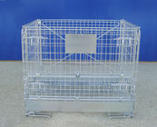Galvanized Foldable Industrial Wire Containers Stackable for Space Saving