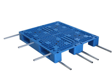 Stackable Hard Plastic Pallets Warehouse Plastic Shipping Pallets With Steel Bars For Racking