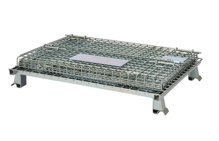 Stackable Metal Wire Basket Pallet Folding Metal Wire Cage For Transport