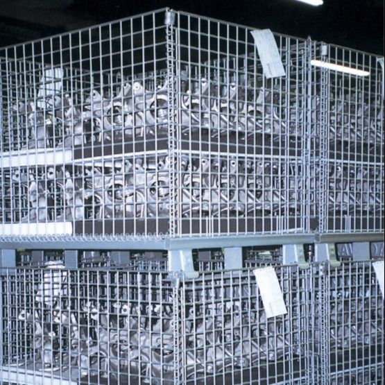 Heavy-duty Warehouse Metal Mesh Storage Cage 50*50mm with Electric Galvanized Finish