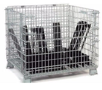 Secure Storage Pallet Stackable Wire Mesh Container